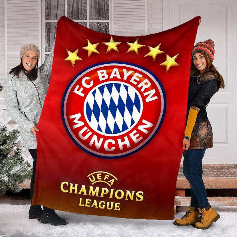 1pc B-Bayern Munich (6) Theme Blanket - Digital Print, Polyester, Cozy for All Seasons, Perfect for Outdoor, and Travel