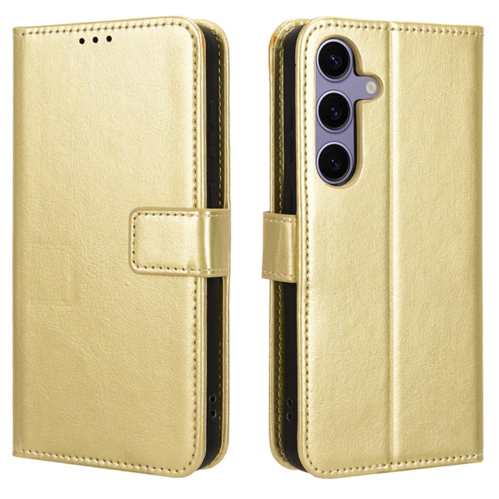 For Samsung Galaxy S25 Case Crazy Horse Texture PU Leather Phone Wallet Cover