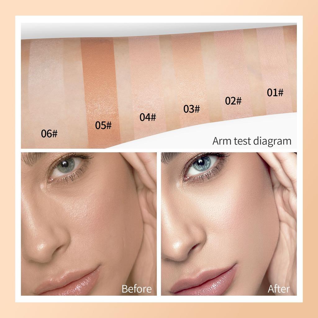 Concealer Liquid Foundation, Moisturizing and Adaptable, Naturally Brightening Wheat Bronze Color Temperature-changing Liquid Foundation