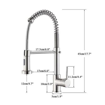 Commercial Kitchen Faucet Sink Mixer Pull Down Sprayer Single Handle Deck Mount
