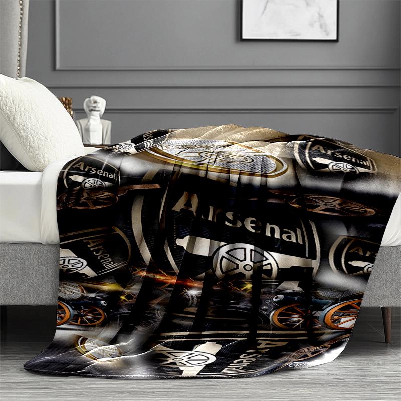 Coperta Stampata Arsenal F.C. - Morbida e Confortevole, per Camera da Letto, Viaggio, Divano, Decorazione Casa - Regalo di Compleanno Natale per Amico