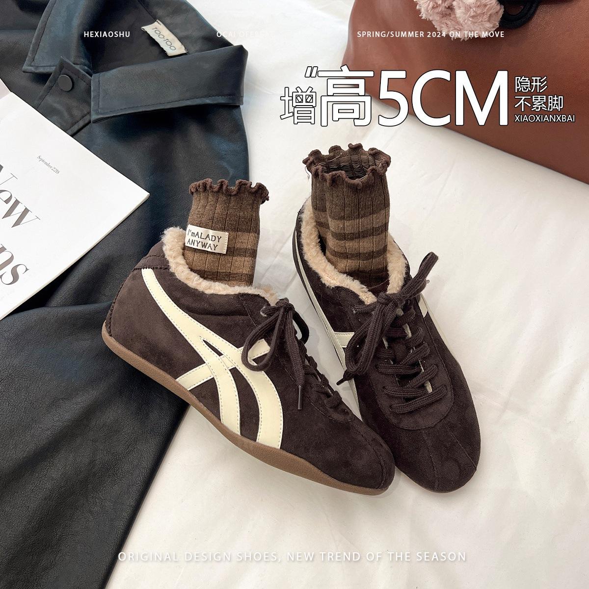 

Версия из коровьей кожи~ внутренняя высота увеличивается на 5 см немецкие тренировочные туфли женские ретро бархатные теплые хлопковые туфли повседневная спортивная обувь цветовая гамма Forrest Gu 40