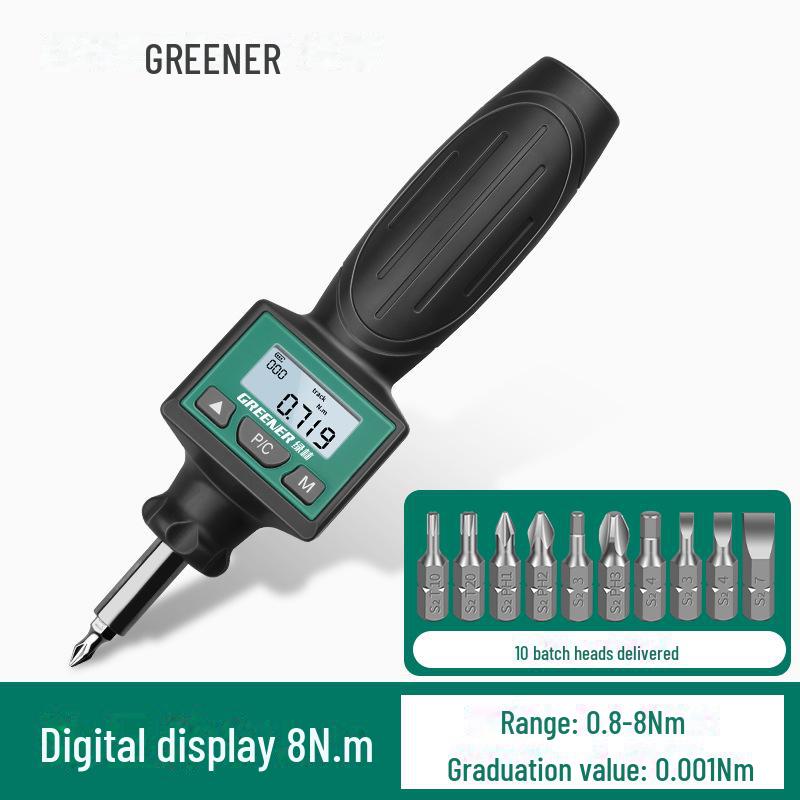Green Forest Digital Display Adjustable High-Precision Torque Screwdriver with Preset Batch Head