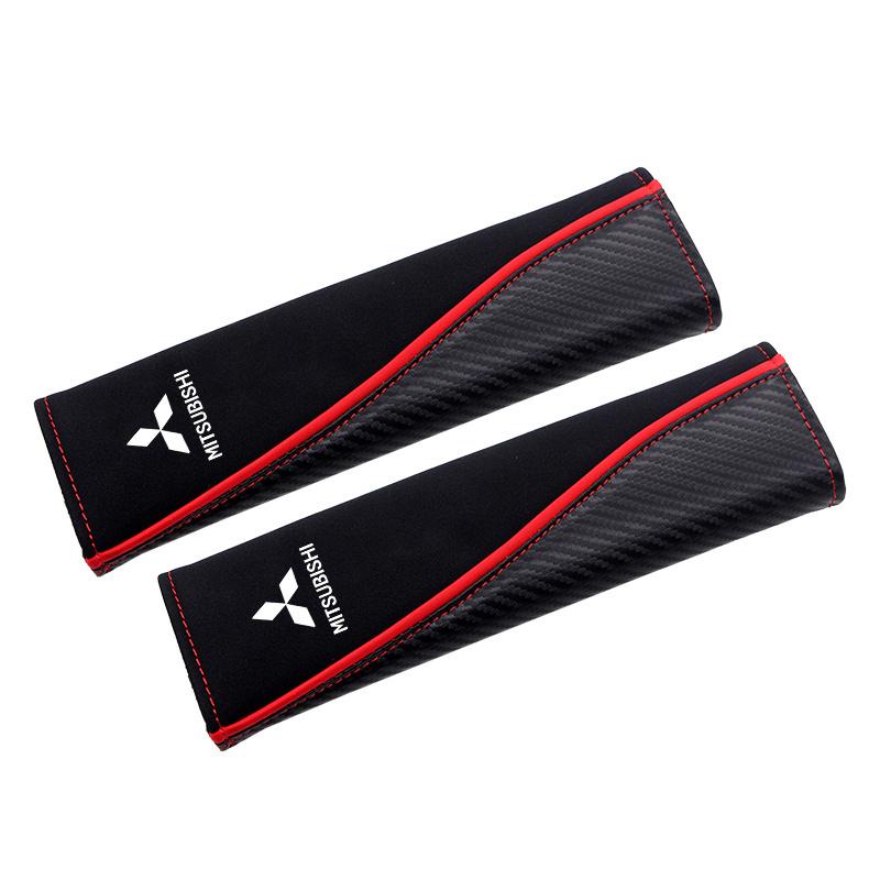 

2Pcs Car Cotton Seat Belt Cover Case Shoulder Pad Accessories For Mitsubishi Outlander Lancer 9 ASX RALLIART Eclipse L200 Pajero