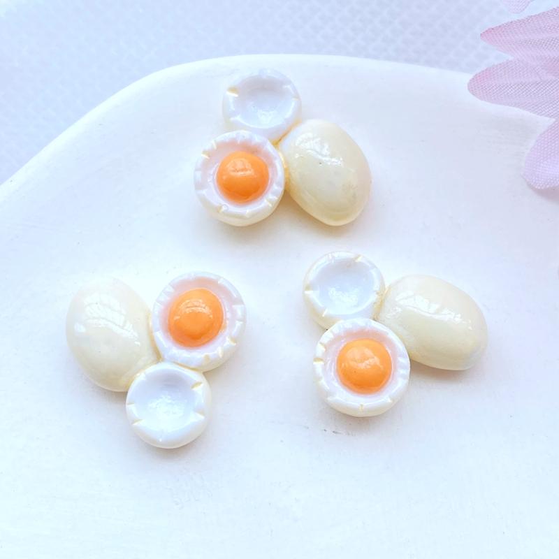 10Pcs New Cute Resin Mini Egg Flat Back Cabochon Scrapbook Kawaii DIY Embellishments Accessories
