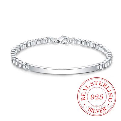 925 Sterling Silver Bracelet Korean Middle Brand Box Charm Bracelets & Bangles Chains for Men and Women Fine Jewelry Party Gift