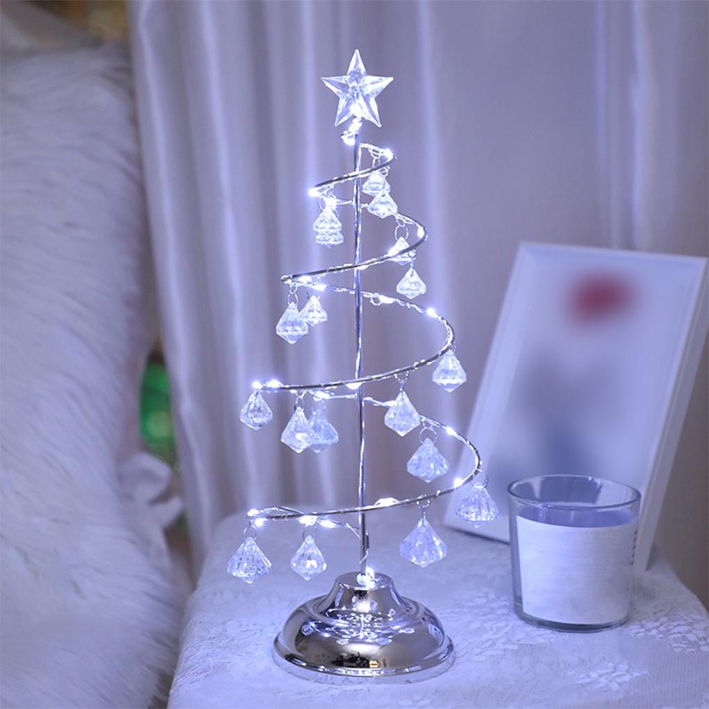 Christmas Tree Light Luminous Acrylic Night Lamp Glowing LED Xmas Decoration Gift for Bedroom