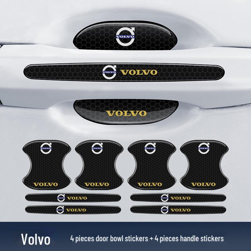 Black Reflective Rhombus Car Door Handle Protector: Anti-collision, Anti-scratch, Wear-resistant Sticker