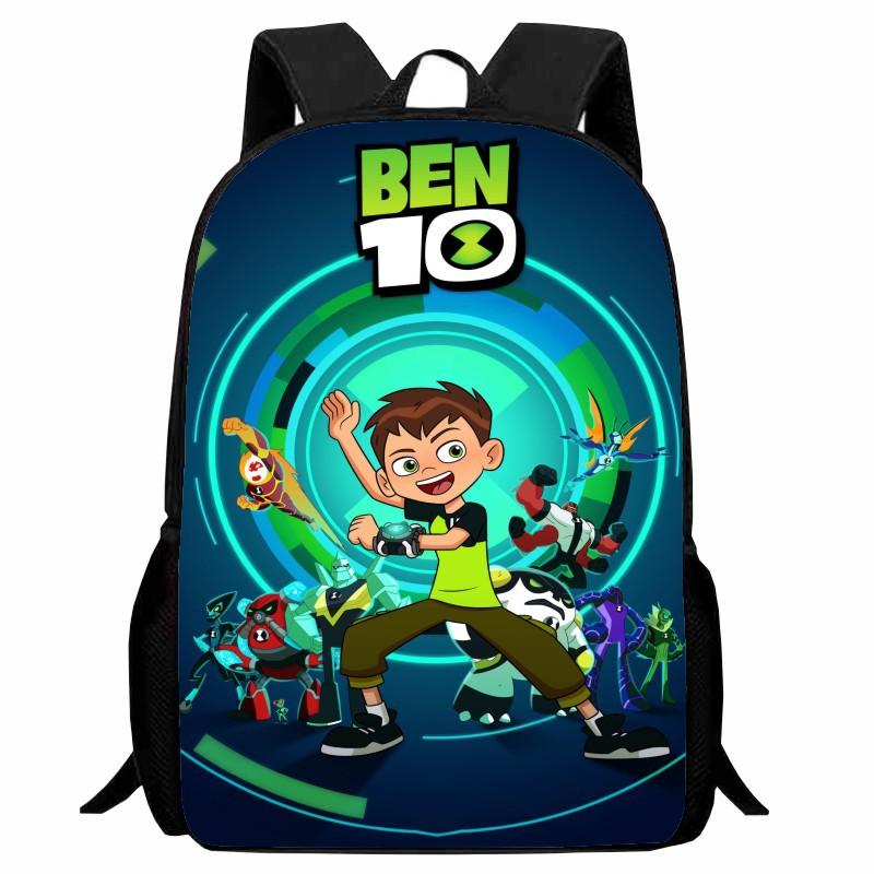BEN10 Teenage Hacker Student Backpack Cartoon Backpack Lightweight Casual 12th Grade Boys and Girls
