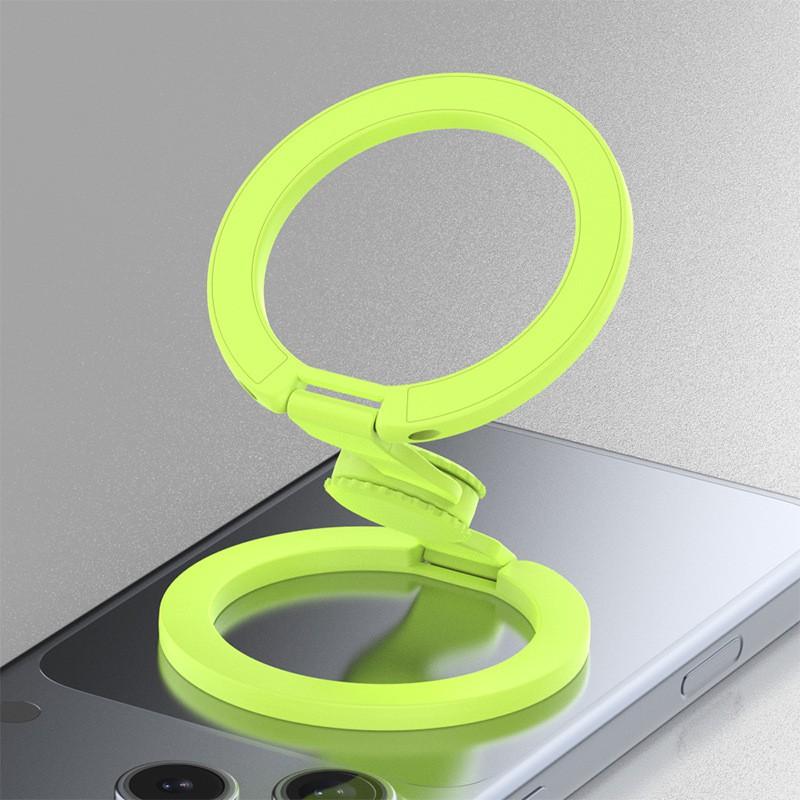 Dual-Side Magnetic Phone Holder Stand Foldable Desktop Car Mount With Finger Gyro Ring Zinc Alloy Strong Magnet