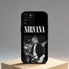 K-Kurt N-Nirvana C-Cobain Phone Case For iPhone17,16,15,14,13,12 Plus,Max Soft Silicone Black Cover