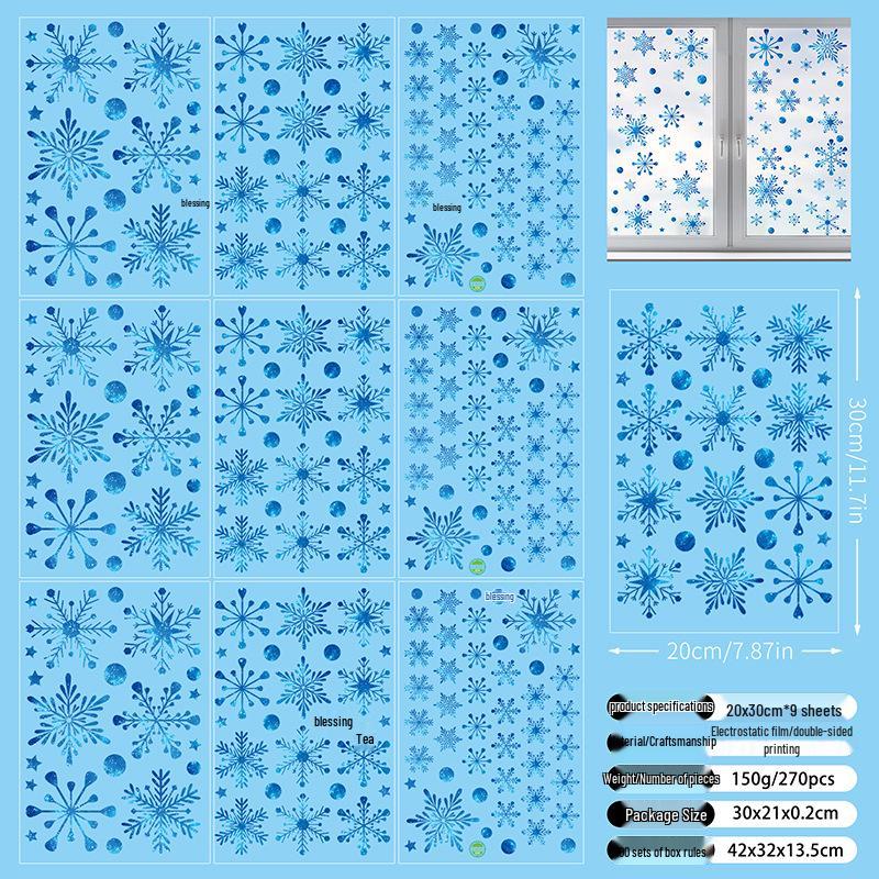 Weihnachts-Schneeflocken-Haftfolien - Neujahrs-Fensterdekorationen für Einkaufszentren und Türdisplays