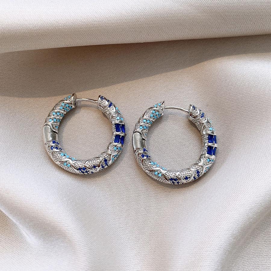1 Paire de Boucles d'Oreilles Émail Bleu, Attaches d'Oreilles Rétro de Niche Luxe Léger, Boucles d'Oreilles Exquises Haut de Gamme Avec Boucles d'Oreilles