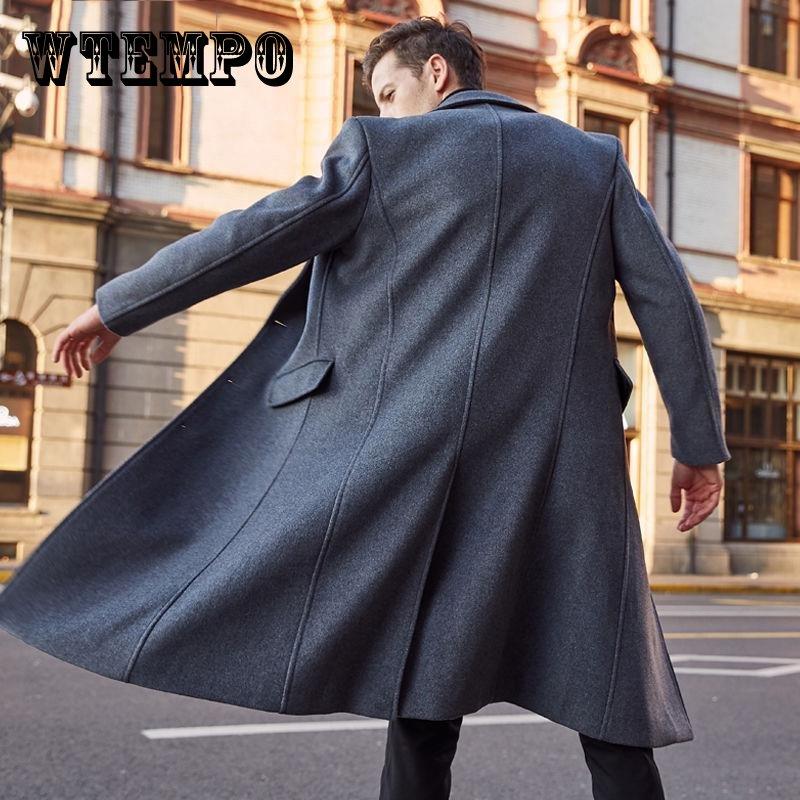 

Осень и зима Шерстяное пальто средней и длинной длины Ветровка большого размера Мужская одежда