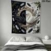 Black&White Swan Wall Tapestry Aesthetic Wall Hanging Printed Fabric Blanket Decorative Tapestries for Bedroom Living Room Home Decor