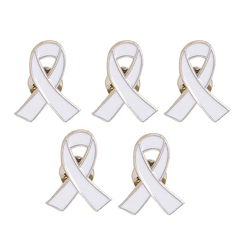 1/5/10 шт. Черно-белая лента, значок-булавка, брошь, похороны, памятная булавка, эмаль, значок с черной лентой, траурный значок, похоронная булавка, брошь 5Pcs белый