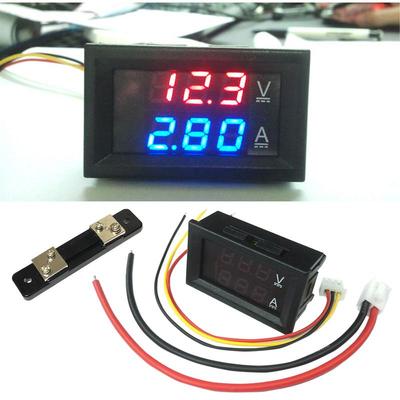 High Quality DC 100V 10A 100A Voltmeter Ammeter Blue + Red LED Amp Meter Ampere Voltage Double Digital Display Voltmeter