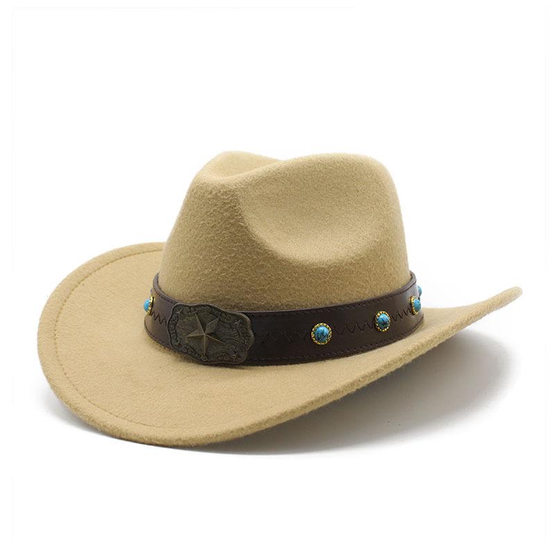 Minority Woolen Hat Men And Women Couple Hat Woolen Western Cowboy Top Hat