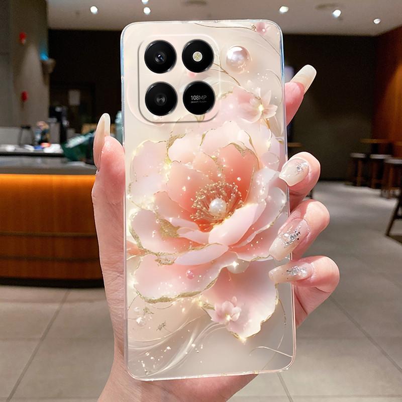 For Honor 400 Smart 5G Case Honor X7d 4G 5G Cover Clear Luxury Fashion Butterfly Flower Soft TPU Silicone Transparent Phone Case
