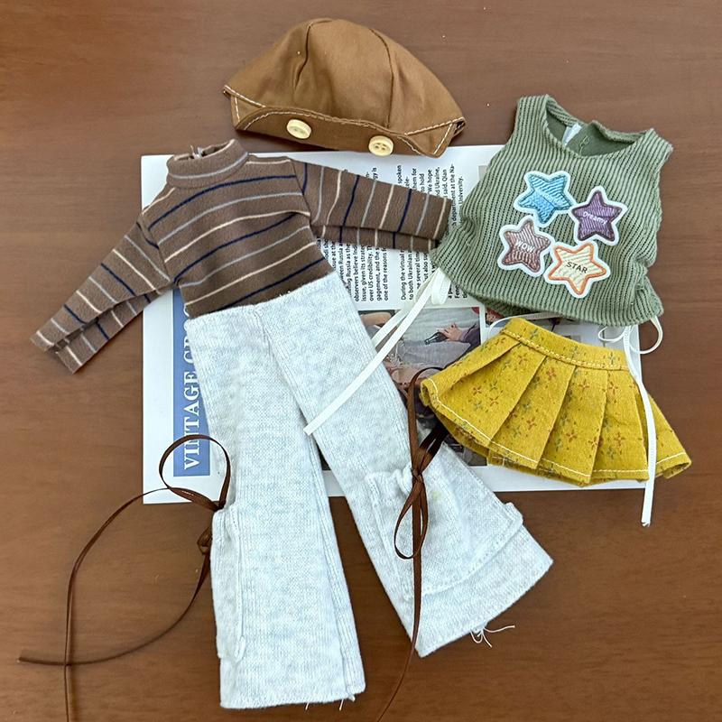 For 30Cm Doll Clothes Suit Cute Winter Outfit 1/6 Doll Accessories Dress Up Toy Gift For Girls