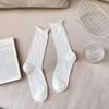 Women's Summer Thin Ballet Breathable Boneless White Medium Tube Stack Socks