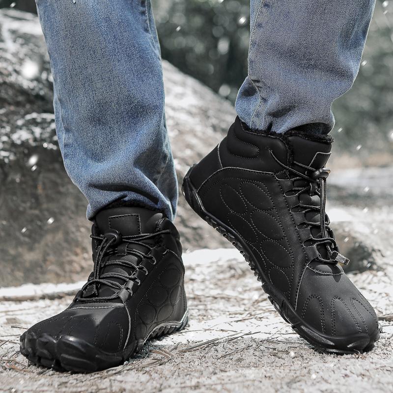 Fashion Winter Booties Men Snow Bare Foot Casual Shoes Outdoor Work Shoes Ladies Warm Fur Men Ankle Shoes Snow Boots
