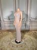 2026 European & American Women's Mesh See-Through Hot Drilling Long Evening Party Dress
