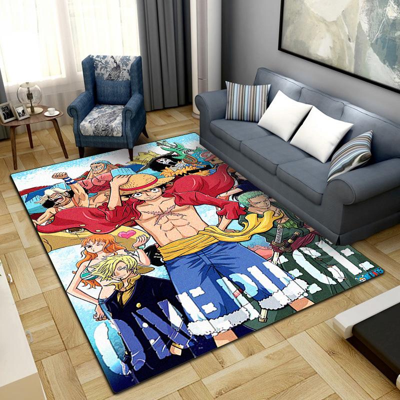 Anime One Piece Print Carpet Large Area Rug Non Slip Washable Floor Mat Bedroom Home Decor LXR138