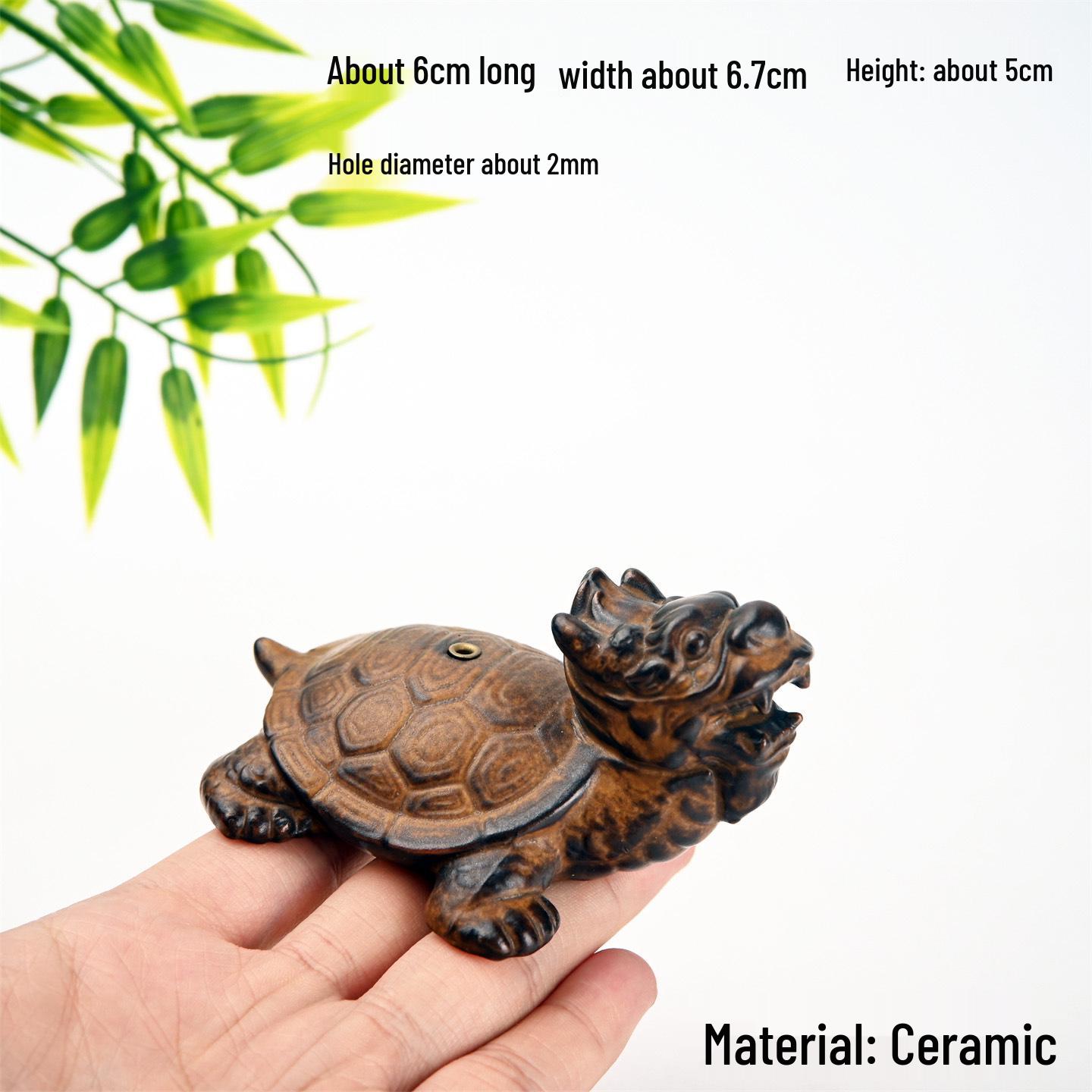 

Zen Dragon Tortoise Incense Burner and Holder - Creative Tea Pet Ornament for Living Room and Tea Room Decoration.