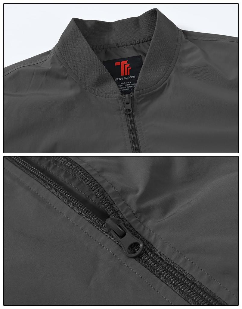 Light Thin Windproof Bomber Casual Training Water Work Spring and Autumn Clothes Gray [Gopune] Men's Windbreaker, Jacket, Jumper, Jacket, Wear,