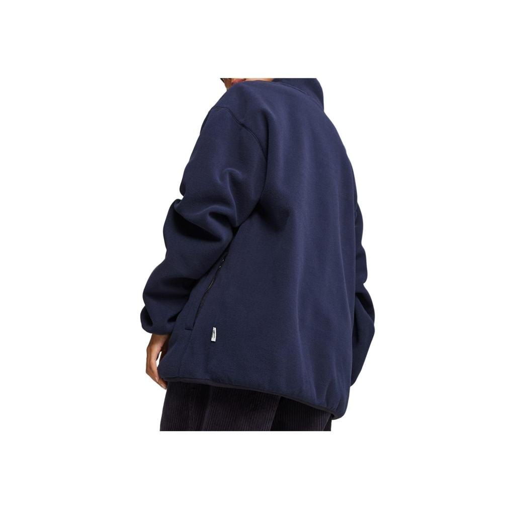 PUMA MMQ Polar Fleece Sweatshirt with Stand Collar Unisex Tops Navy-Blue 620820-16