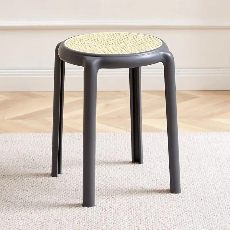 Scaun din ratan imitație nordică din plastic, creativ, pentru sufragerie, scaun rotund pentru bucătărie, scaune de sufragerie, mobilier personalizat