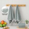 SALAS Cotton Dish Towels Cloths for Kitchen Drying Dishes, Lattice Terry Towels, Highly Absorbent Kitchen Cloths with Hanging Loop, 16‘’ x