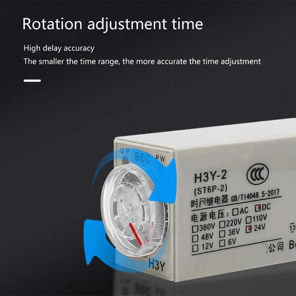Power On Delay Rotary Knob 0-60S Timers Timing Time Relays Replacement Delay Timers With Base Socket Easy To Use