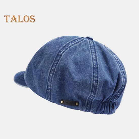 Ladies Octagonal Hat Baggy Retro Cowboy Solid Color Lightweight Long Brim Breathable Sun Protection Anti-UV Photo Prop Painter Hat Summer Beret