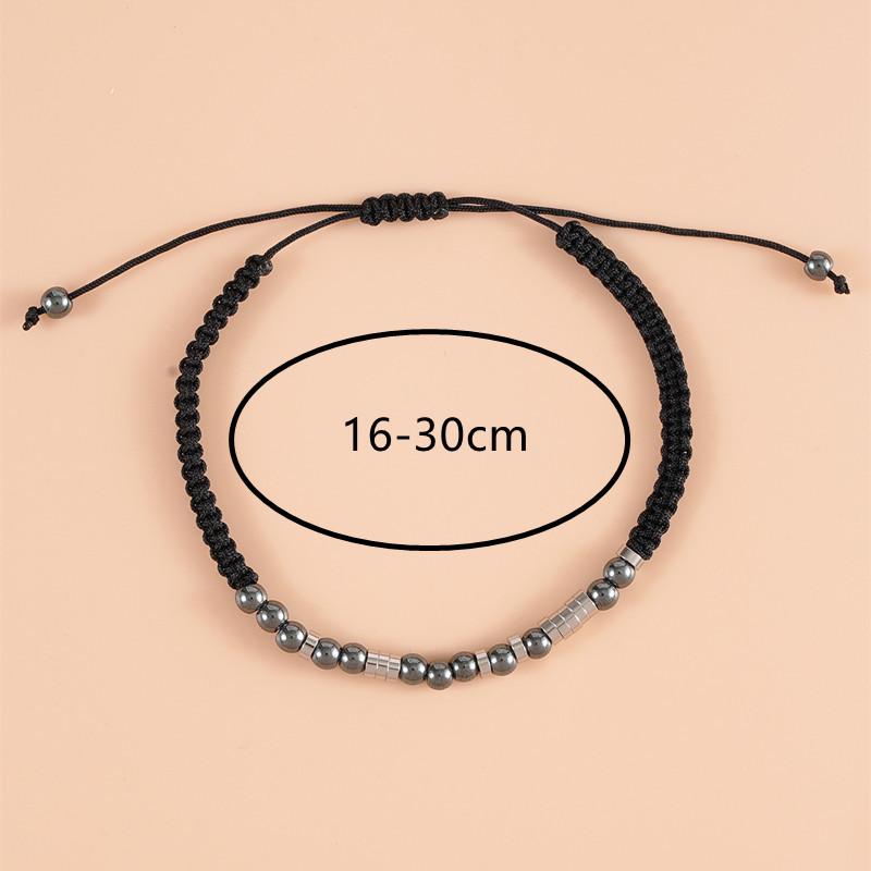 Europäisches & Amerikanisches Edelstahl-Morsecode-Armband mit Schwarzen Perlen