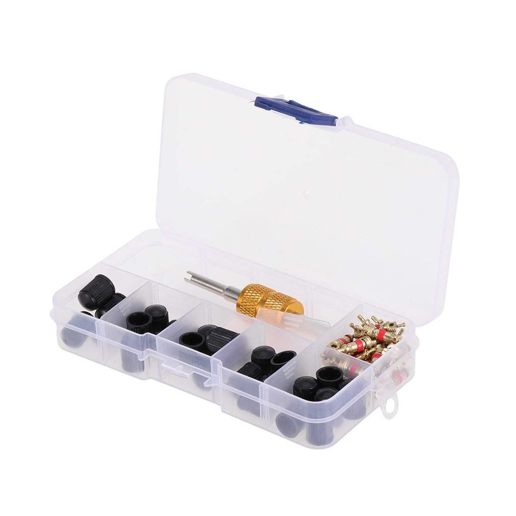 VORCOOL Tire Valve Core, Air Valve, Insect Turner, Tire Repair Tool, 61-Piece Set, Valve, Motorcycle, Bicycle, Tire Tool, Repair
