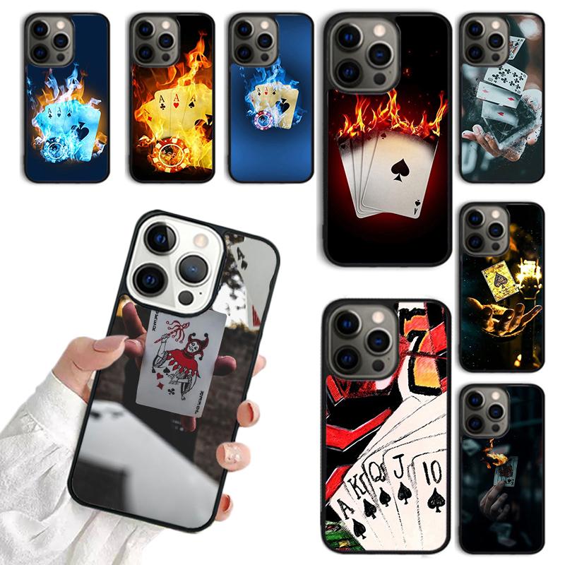 Poker Playing Card Phone Case For iPhone 17 Air 14 13 12 16Pro Max 15 11 Plus Cover Shell Max Coque