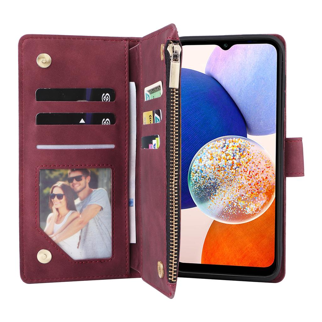For Samsung Galaxy A35 5G Case Zipper Leather Wallet Cover with Multiple Card Slots
