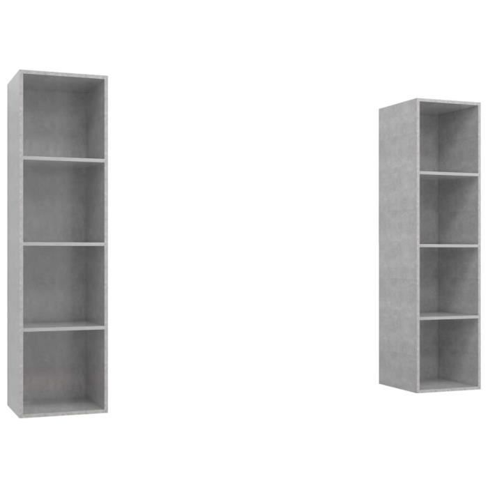 VidaXL Meubles TV muraux 2 pcs Gris béton Aggloméré