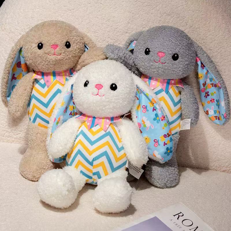30cm New Simulation Striped Rabbit Doll Stuffed Plush Toy Cartoon Anime Cute Pillow Children's Birthday Gift Interesting Doll