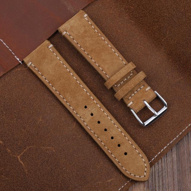 

Ремінець для годинника Натуральна замшева шкіра Вінтажні ремінці для годинників Високоякісний оксамитовий ремінець ручної роботи 18 мм 20 мм 22 мм 24 мм Змінний ремінець 20mm