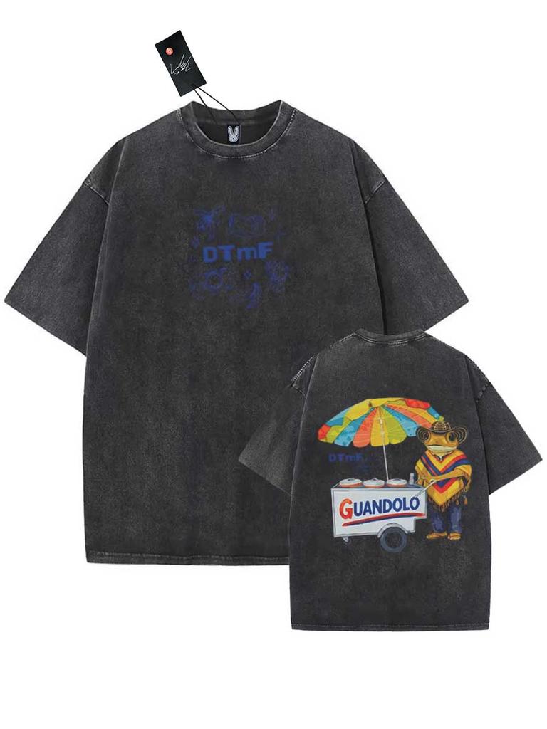 Bad Bunny Tag Dtmf T-shirt Oversize Lavata Debi Tirar Mas Fotos Vintage Cotone Hiphop Streetwear BB