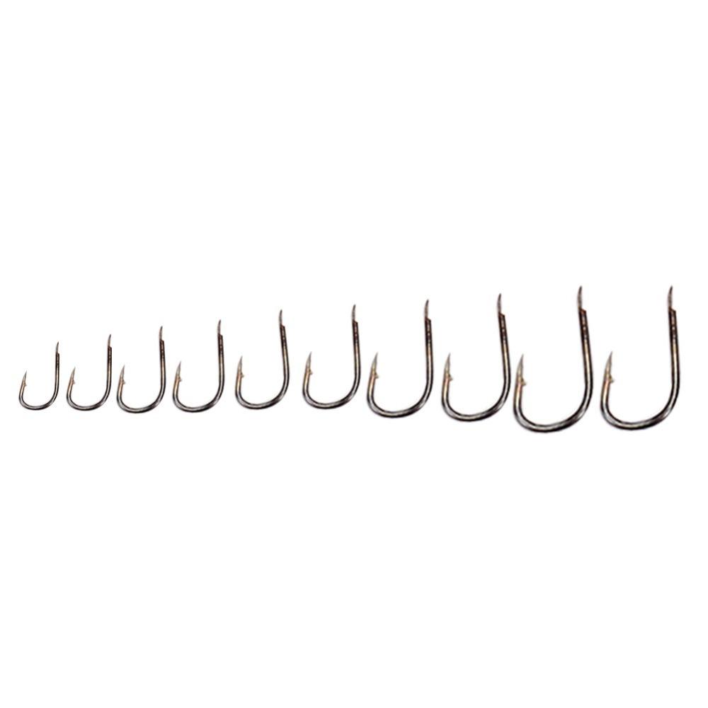 500PCS 3#-12# Barbed Fishing Hooks High Carbon Steel Fishing Hooks  Catfish Fishing