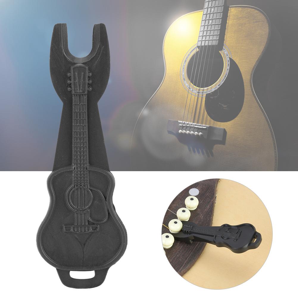 Plastic Acoustic Guitar Chords Bridge Pins Puller String Cone Puller Guitar Change String(Black