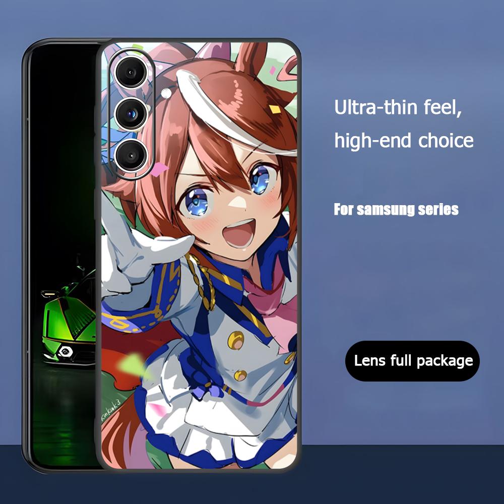 Game Uma Musume Pretty Derby Phone Case For Samsung Galaxy S25 S24 S23 S22 S21 S20 Plus Ultra Note20 Soft Black