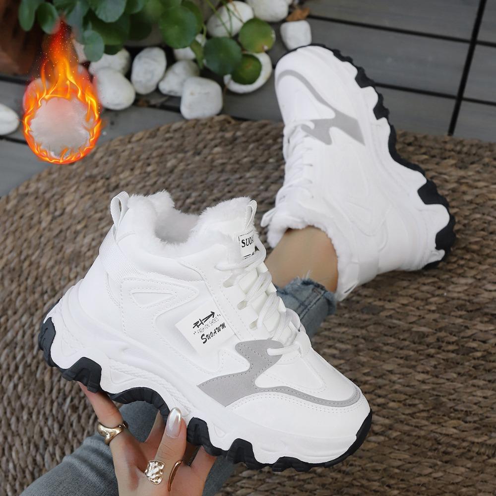 Winter New Ladies High Top Snow Boots Warm Plush Women Comfortable Sneakers Waterproof Ankle Boots Shoes Fashion Women