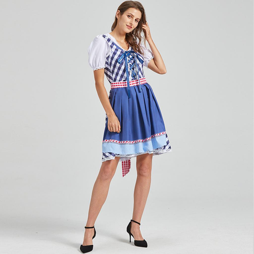 Women's Casual Beer Dress Short Sleeve Drop Shoulder Dress Bavarian Women's Clothing