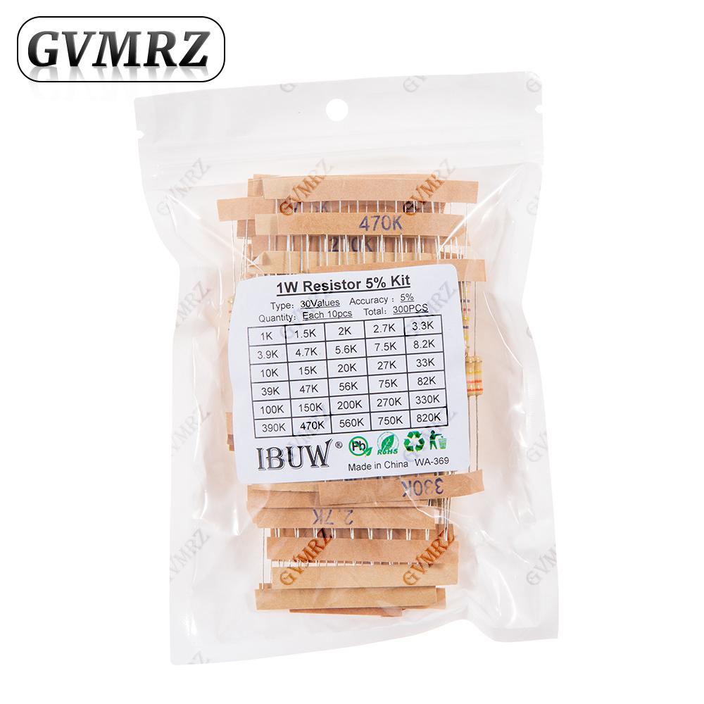 1/2W 1W 2W 3W Resistance 5% Metal Film Resistor Assortment Kit Set 30Kinds Each 5/10PCS 1R~750R 1K~820K Ohm 1R 2R 3R 4R 1K 2K 3K