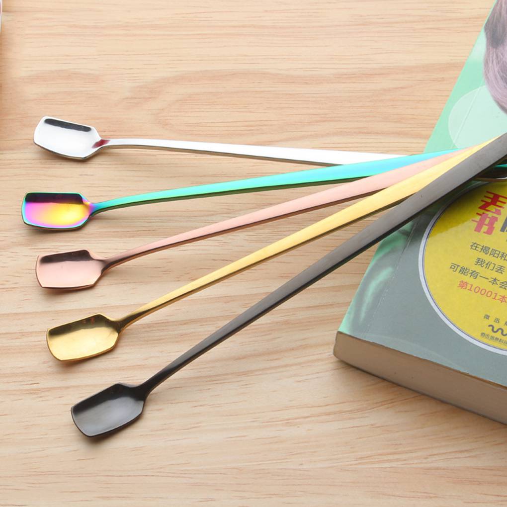 Ice Cream Tea Spoons Stainless Steel Long Handle Scoops Coffee Teaspoon